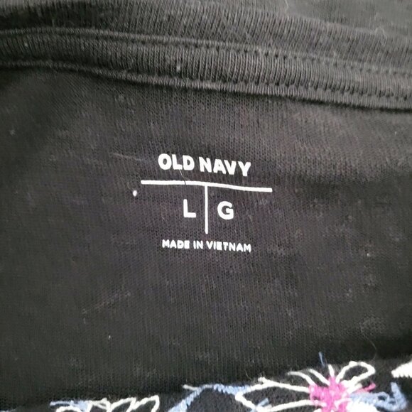 Old Navy Black Floral Embroidered Sleeveless Top - Picture 6 of 7
